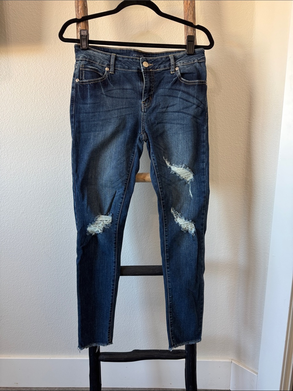 Dark Blue Distressed Women’s Jeans